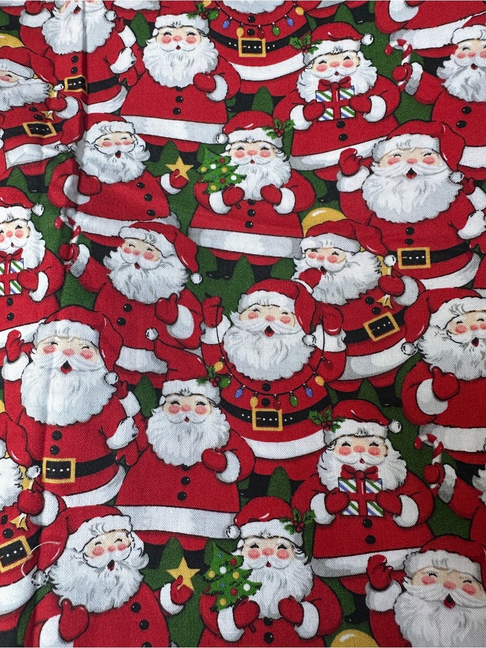 Fabric Traditions Packed Jolly Santa Christmas Cotton Fabric – Two Yards